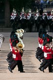 Trooping the Colour 2009: The Massed Bands marching - here a row of euphonists. In the background The Life Guards, Household Cavalry..
Horse Guards Parade, Westminster,
London SW1,

United Kingdom,
on 13 June 2009 at 11:33, image #204