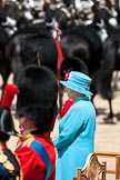 Trooping the Colour 2009: Watching the Ride Past - HM The Queen standing on the saluting base..
Horse Guards Parade, Westminster,
London SW1,

United Kingdom,
on 13 June 2009 at 11:57, image #238