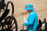 Trooping the Colour 2009: After the parade - HM The Queen on the way to the ivory mounted phaeton, for the journey back to Buckingham Palace via The Mall..
Horse Guards Parade, Westminster,
London SW1,

United Kingdom,
on 13 June 2009 at 12:10, image #255