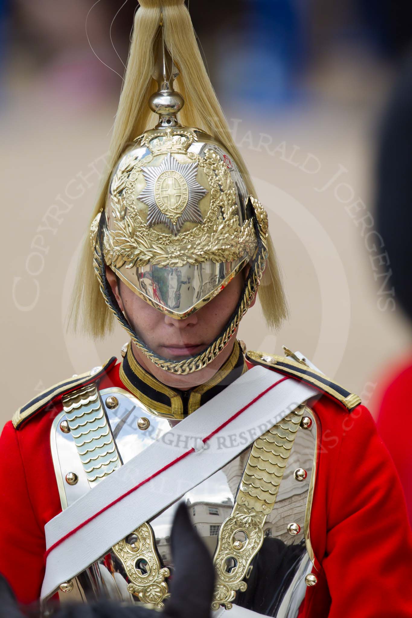 Trooping the Colour 2010: One of the four Troopers of the Life Guards from the end of the Royal Procession..
Horse Guards Parade, Westminster,
London SW1,
Greater London,
United Kingdom,
on 12 June 2010 at 11:03, image #78
