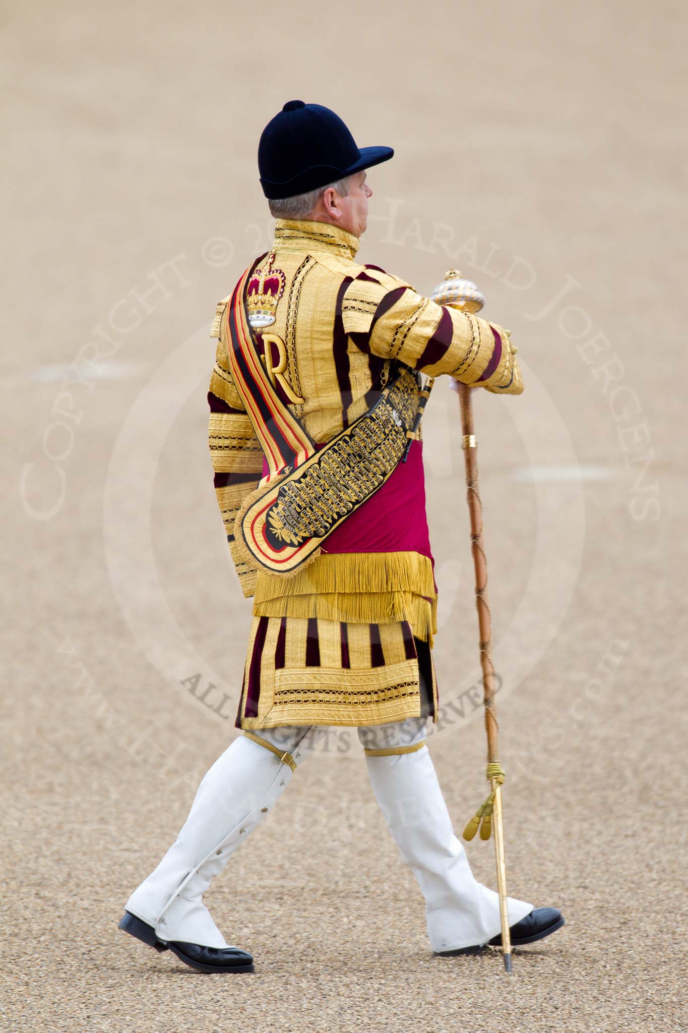Trooping the Colour 2010: Drum Major of the Grenadier Guards during the &quot;Massed Bands Troop&quot;..
Horse Guards Parade, Westminster,
London SW1,
Greater London,
United Kingdom,
on 12 June 2010 at 11:09, image #105