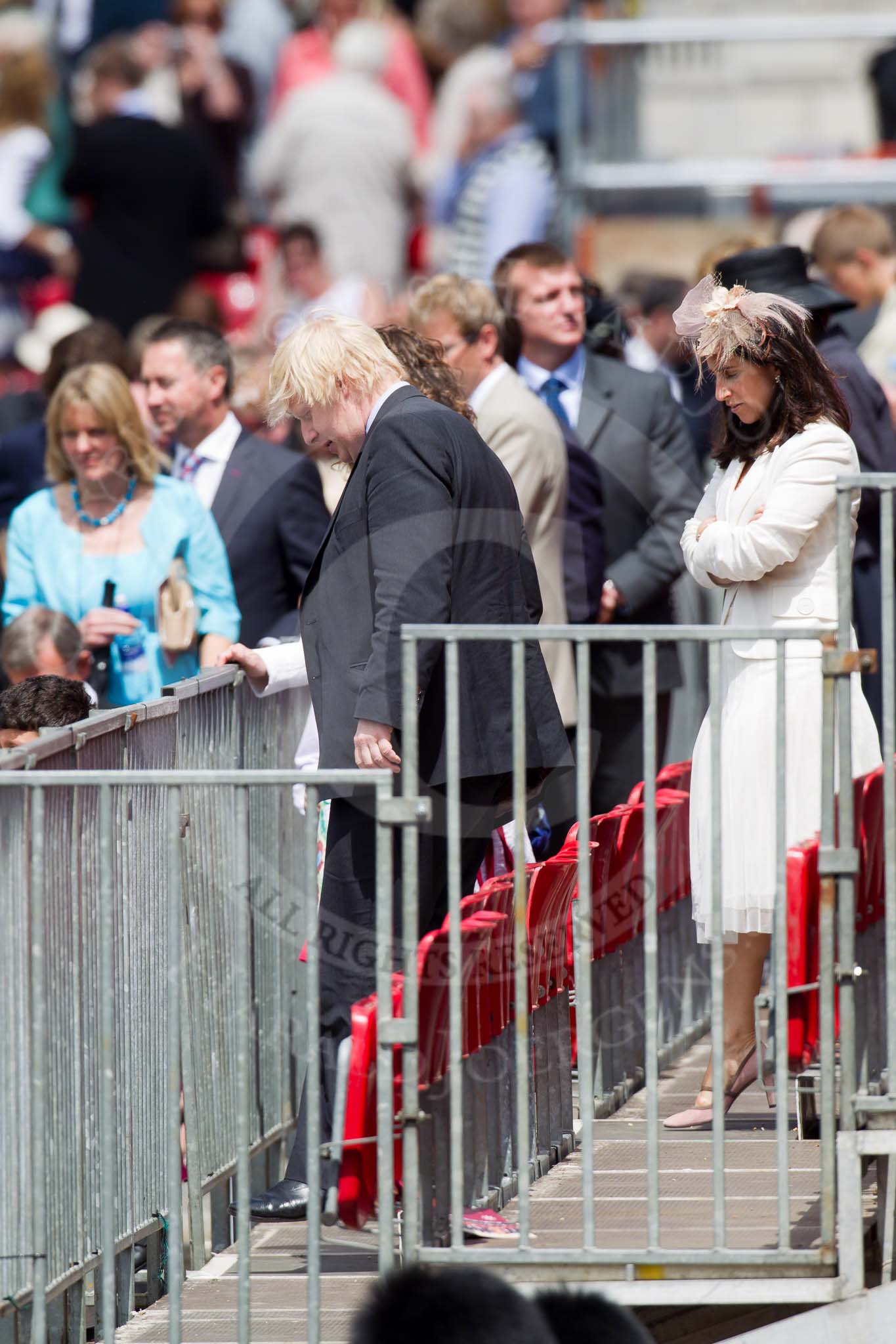 Trooping the Colour 2010: Boris Johnson, British Conservative politician and Mayor of London, amongst the spectators leaving the event..
Horse Guards Parade, Westminster,
London SW1,
Greater London,
United Kingdom,
on 12 June 2010 at 12:17, image #197