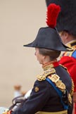 Trooping the Colour 2010: Anne, Princess Royal, only daughter of Queen Elizabeth II and Prince Philip, Duke of Edinburgh and Colonel of the Blues and Royals, attending the parade as Royal Colonels..
Horse Guards Parade, Westminster,
London SW1,
Greater London,
United Kingdom,
on 12 June 2010 at 11:24, image #124