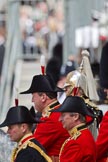 Trooping the Colour 2010: From front to back - Major S R Robinson, Crown Equerry, Lt Col A F Matheson of Matheson, yr, and Lt Col A C Ford, both Equerries in Waiting to Her Majesty. Behind them Lord Guthrie of Craigebank..
Horse Guards Parade, Westminster,
London SW1,
Greater London,
United Kingdom,
on 12 June 2010 at 11:41, image #151
