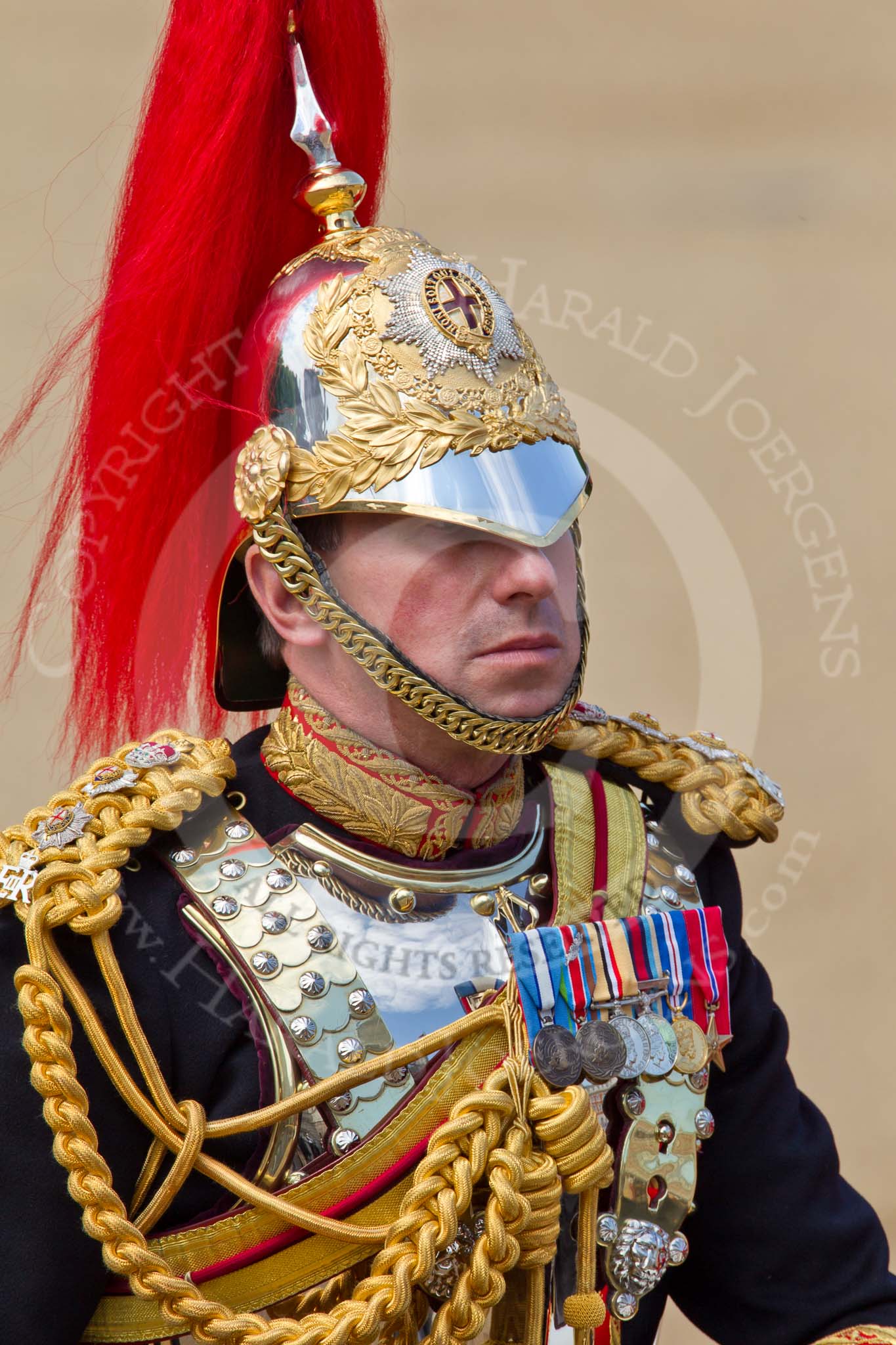 The Colonel's Review 2011: Close-up of the Silver-Stick-in-Waiting, Colonel Stuart Cowen, The  Blues and Royals (Royal Horse Guards and 1st Dragoons).
Horse Guards Parade, Westminster,
London SW1,

United Kingdom,
on 04 June 2011 at 11:07, image #105