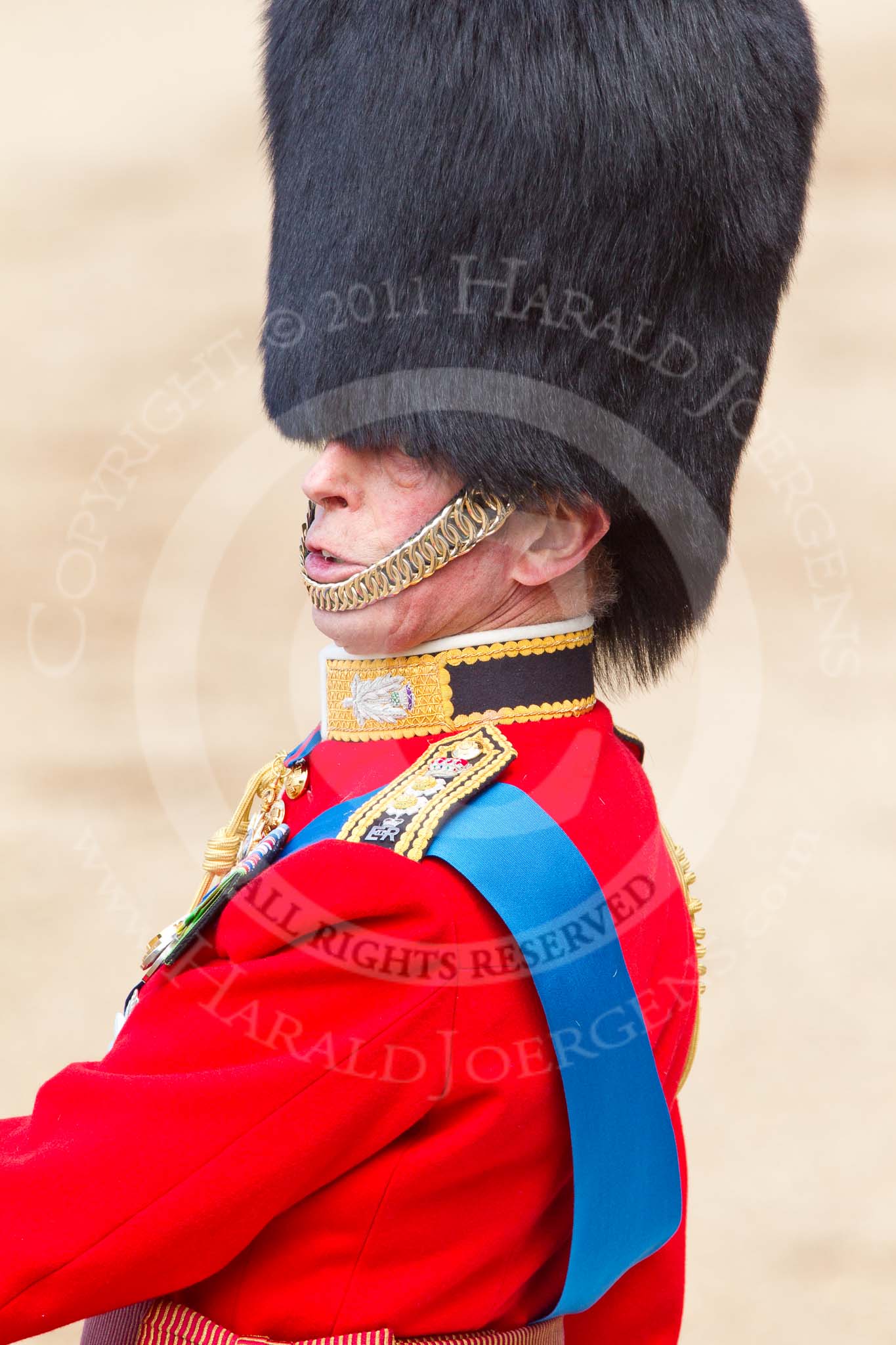 The Colonel's Review 2011: Close-up of HRH Prince Edward, The Duke of Kent, Colonel Scots Guards. 'The Colonel's Review' is his review..
Horse Guards Parade, Westminster,
London SW1,

United Kingdom,
on 04 June 2011 at 11:07, image #108