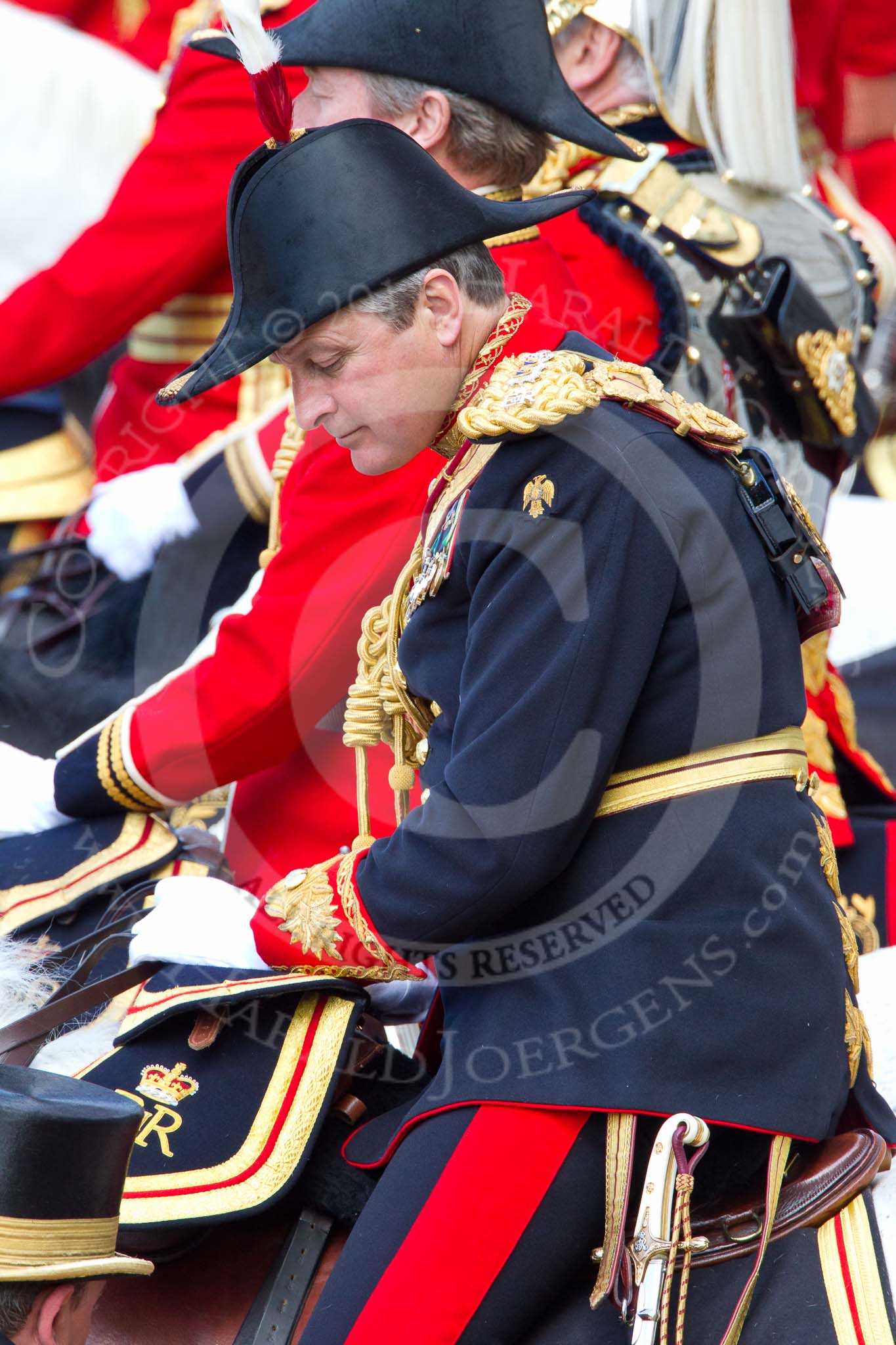 The Colonel's Review 2011: Close-up of the Crown Equerry, Colonel Toby Browne..
Horse Guards Parade, Westminster,
London SW1,

United Kingdom,
on 04 June 2011 at 11:09, image #110