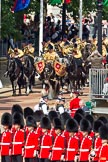 The Colonel's Review 2011: The Mounted Bands of the Household Cavalry arriving at Horse Guards Parade, lead by the kettle drums..
Horse Guards Parade, Westminster,
London SW1,

United Kingdom,
on 04 June 2011 at 10:55, image #68