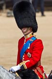 The Colonel's Review 2011: Close-up of HRH Prince William, The Duke of Cambridge, Colonel Irish Guards, and the centre of media attention as it is his first time taking part in the parade as Royal Colonel..
Horse Guards Parade, Westminster,
London SW1,

United Kingdom,
on 04 June 2011 at 10:59, image #82