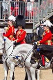 The Colonel's Review 2011: From front to back: Major General Commanding the Household Division and General Officer Commanding London District, Major General W G Cubitt, then Aide-de-Camp Captain P S G O'Gorman, Irish Guards, and Chief of Staff Household Division, Colonel Alastair Mathewson, Scots Guards..
Horse Guards Parade, Westminster,
London SW1,

United Kingdom,
on 04 June 2011 at 11:00, image #83