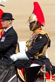 The Colonel's Review 2011: During The Colonel's Review standing in for The Princess Royal, Major Twumasi-Ankrah, Blues and Royals. Next to him the Queen's Stud Groom, riding in place of The Prince of Wales..
Horse Guards Parade, Westminster,
London SW1,

United Kingdom,
on 04 June 2011 at 11:00, image #86
