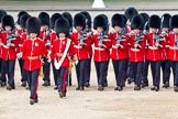 The Colonel's Review 2011: The Escort for the Colour, No.1 Guard, 1st Battalion Scots Guards, marching forward to collect the Colour. With the white colour belt, the Ensign, Lieutenant Tom Ogilvy, in front Captain D L Krause-Harder-Calthorpe..
Horse Guards Parade, Westminster,
London SW1,

United Kingdom,
on 04 June 2011 at 11:16, image #122