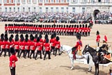 The Colonel's Review 2011: The March Past by the Foot Guards in slow time. Here No. 1 Guard, 1st Battalion Scots Guards, with the Colour, followed by No. 2 Guard. On the right, Major Twumasi-Ankrah, Blues and Royals, standing in for the Princess Royal, and on his right HRH Prince Edward, the Duke of Kent and Colonel in The Colonel's Review..
Horse Guards Parade, Westminster,
London SW1,

United Kingdom,
on 04 June 2011 at 11:36, image #175