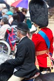The Colonel's Review 2011: Close-up of the Queen's Stud Groom, rides in place of the Prince of Wales at this Colonel's Review, and HRH Prince William, The Duke of Cambridge..
Horse Guards Parade, Westminster,
London SW1,

United Kingdom,
on 04 June 2011 at 11:58, image #261