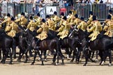 The Colonel's Review 2011: The Mounted Bands of the Household Cavalry marching off, about to leave Horse Guards Parade..
Horse Guards Parade, Westminster,
London SW1,

United Kingdom,
on 04 June 2011 at 12:01, image #274