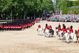 The Colonel's Review 2011: Marching Off - the guards leaving Horse Guards Parade, marching towards The Mall, followed by the Royal Procession, with the four Troopers of The Life Guards and the four Troopers of the Blues and Royals at the end..
Horse Guards Parade, Westminster,
London SW1,

United Kingdom,
on 04 June 2011 at 12:09, image #299