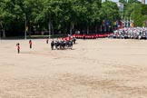 The Colonel's Review 2011: Marching Off - the guards leaving Horse Guards Parade, marching towards The Mall, followed by the Royal Procession, with the four Troopers of The Life Guards and the four Troopers of the Blues and Royals at the end..
Horse Guards Parade, Westminster,
London SW1,

United Kingdom,
on 04 June 2011 at 12:10, image #303