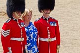 The Colonel's Review 2011: After the rehearsal - two guardsmen of the Welsh Guards, posing with a member of the public for a photo..
Horse Guards Parade, Westminster,
London SW1,

United Kingdom,
on 04 June 2011 at 12:21, image #314