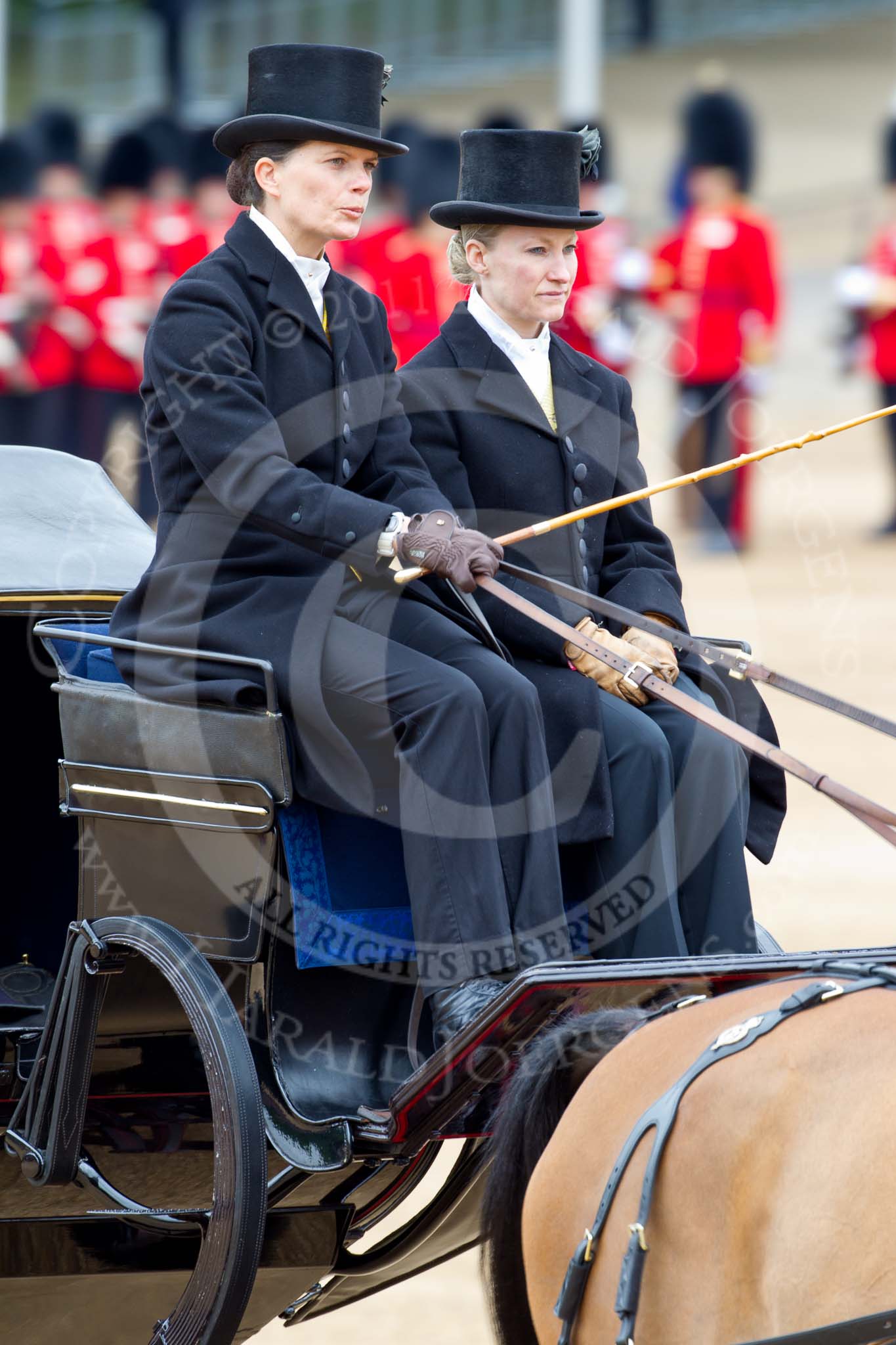 The Major General's Review 2011: The second of the two barouche carriages that would bring members of the Royal family onto Horse Guards Parade before the Royal Procession..
Horse Guards Parade, Westminster,
London SW1,
Greater London,
United Kingdom,
on 28 May 2011 at 10:50, image #88