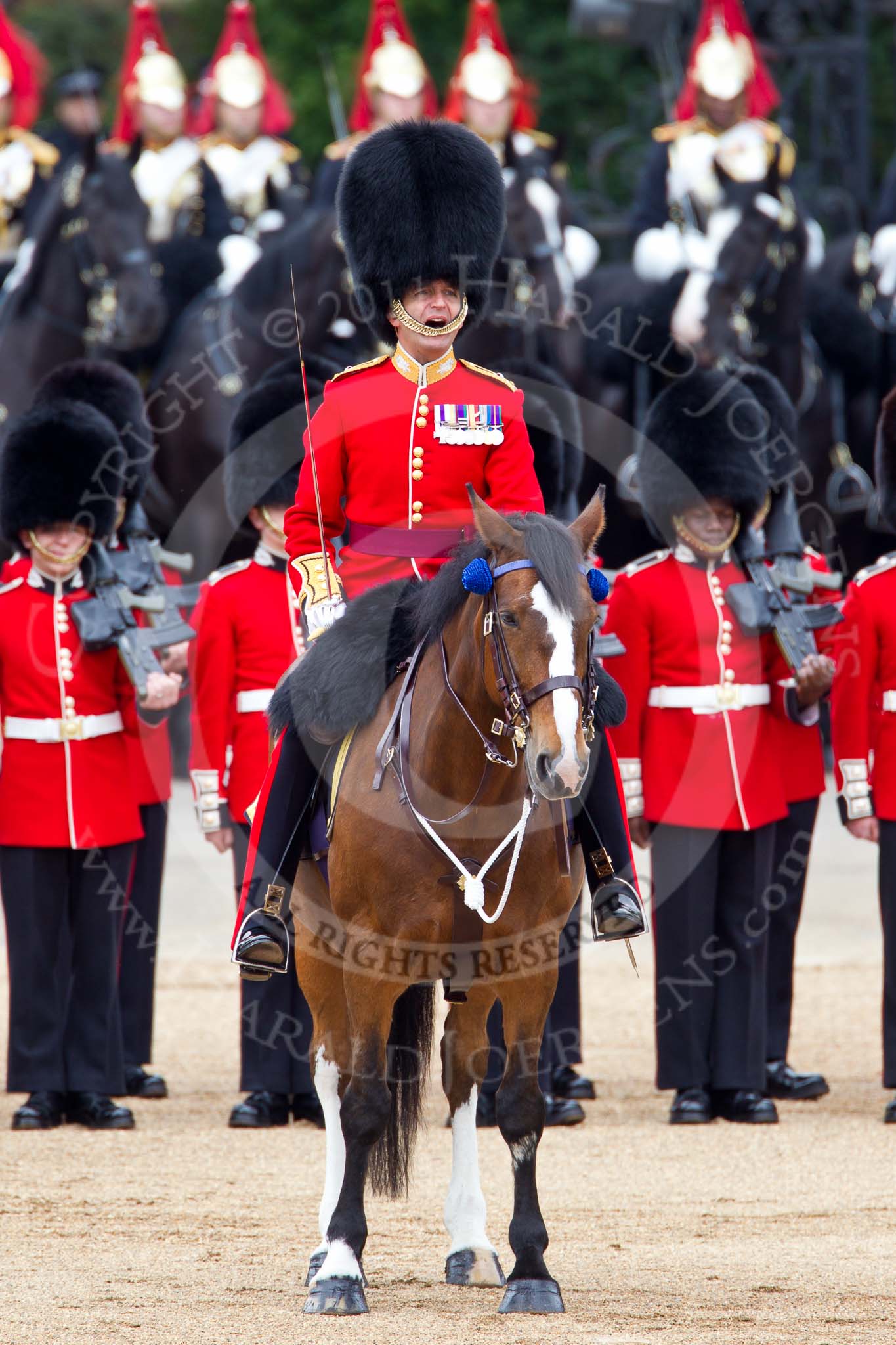 Photo 110528_112801_1D4_6573HaraldJoergens_ The Major General's Review 2011: The Field Officer in Brigade Waiting, Lieutenant Colonel L P M Jopp, riding 'Burniston'..
Horse Guards Parade, Westminster,
London SW1,
Greater London,
United Kingdom,
on 28 May 2011 at 11:28, image #182