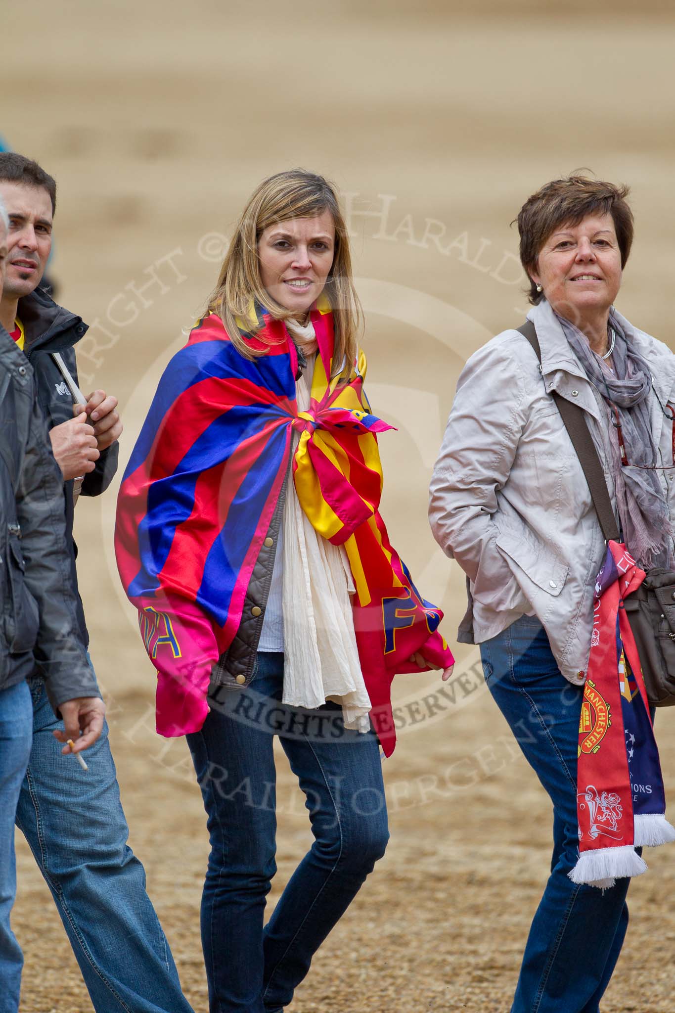 The Major General's Review 2011: Football on the same day - Spanish fans after watching the rehearsal..
Horse Guards Parade, Westminster,
London SW1,
Greater London,
United Kingdom,
on 28 May 2011 at 12:38, image #308