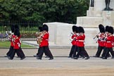 The Major General's Review 2011: Musicians of the Band of the Irish Guards passing the Guards Memorial on their way to the parade ground..
Horse Guards Parade, Westminster,
London SW1,
Greater London,
United Kingdom,
on 28 May 2011 at 10:17, image #22