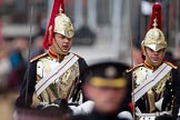 The Major General's Review 2011: Two of the four Troopers of the Blues and Royals, riding at the rear of the Royal Procession..
Horse Guards Parade, Westminster,
London SW1,
Greater London,
United Kingdom,
on 28 May 2011 at 11:02, image #114