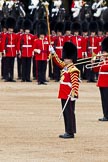 The Major General's Review 2011: Drum Major Alan Harvey, Irish Guards, leading the Band of the Scots Guards..
Horse Guards Parade, Westminster,
London SW1,
Greater London,
United Kingdom,
on 28 May 2011 at 11:11, image #141