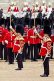 The Major General's Review 2011: Drum Major Stephen Staite, Grenadier Guards, leading the Band of the Grenadier Guards, and on the right Drum Major Tony Taylor, No. 7 Company Coldstream Guards, leading the Band of the Irish Guards..
Horse Guards Parade, Westminster,
London SW1,
Greater London,
United Kingdom,
on 28 May 2011 at 11:23, image #168