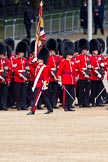 The Major General's Review 2011: The Colour is trooped through the ranks. The Ensign, Lieutenant Tom Ogilvy, is carrying the Colour in front of the two lines of guardsmen, whilst the other members of the Escort march between the two lines,.
Horse Guards Parade, Westminster,
London SW1,
Greater London,
United Kingdom,
on 28 May 2011 at 11:24, image #173
