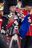 The Major General's Review 2011: Close-up of the Pipe Major of the Band of the Scots Guards, Brian Heriot..
Horse Guards Parade, Westminster,
London SW1,
Greater London,
United Kingdom,
on 28 May 2011 at 11:46, image #226