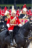 The Major General's Review 2011: The Director of Music, Major K L Davies,The Life Guards, leading the Mounted Bands, behind him musicians of The Blues and Royals, in front their kettle drummer..
Horse Guards Parade, Westminster,
London SW1,
Greater London,
United Kingdom,
on 28 May 2011 at 11:56, image #248