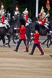 The Major General's Review 2011: Major C M J Foinette (?), Coldstream Guards, in the centre, behind The Life Guards marching off, with the Standard Bearer in front..
Horse Guards Parade, Westminster,
London SW1,
Greater London,
United Kingdom,
on 28 May 2011 at 12:04, image #272