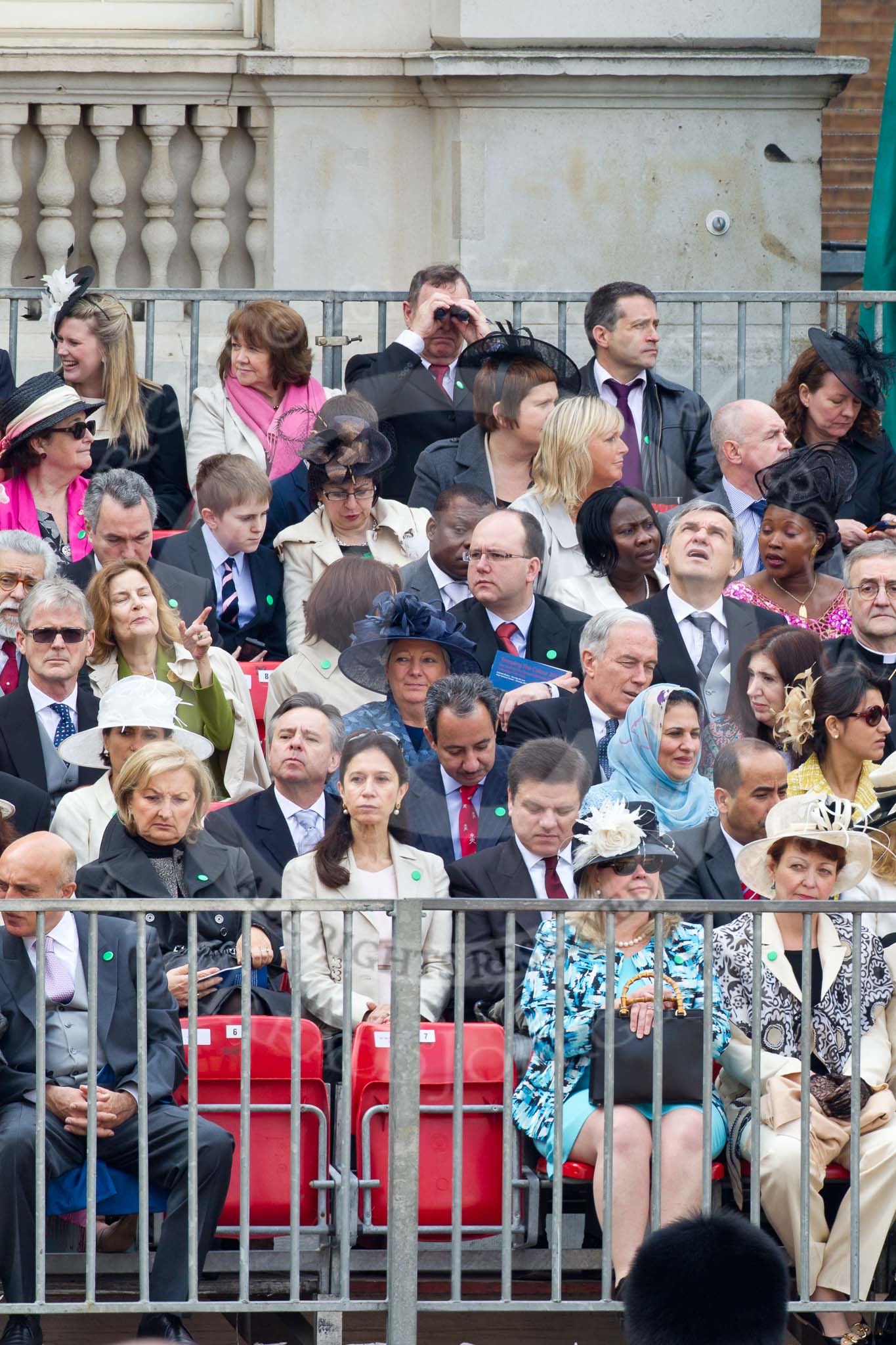 Trooping the Colour 2011: Members of the diplomatic corps watching the parade..
Horse Guards Parade, Westminster,
London SW1,
Greater London,
United Kingdom,
on 11 June 2011 at 10:19, image #23