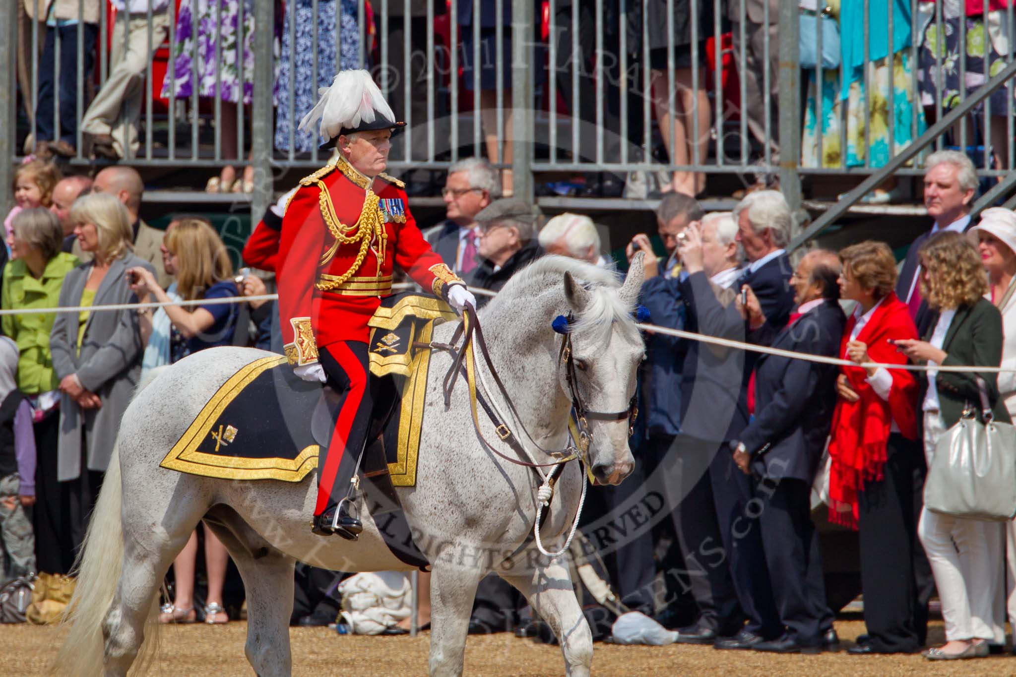 Trooping the Colour 2011: Major-General William George Cubitt CBE is the Major-General Commanding the Household Division and General Officer Commanding London District..
Horse Guards Parade, Westminster,
London SW1,
Greater London,
United Kingdom,
on 11 June 2011 at 10:59, image #122