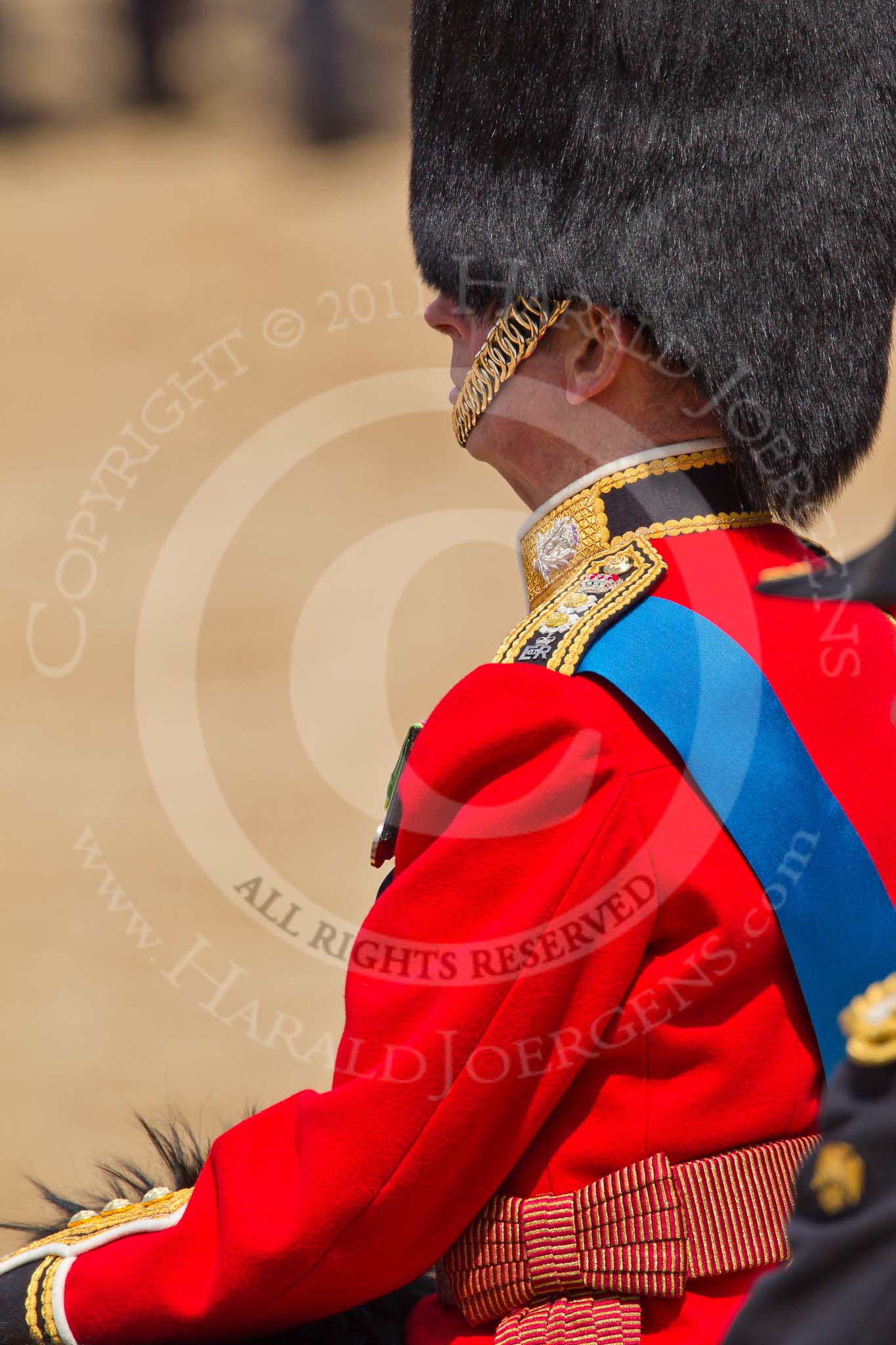 Trooping the Colour 2011: HRH Prince Edward, The Duke of Kent, during the March Past in slow time..
Horse Guards Parade, Westminster,
London SW1,
Greater London,
United Kingdom,
on 11 June 2011 at 11:39, image #248