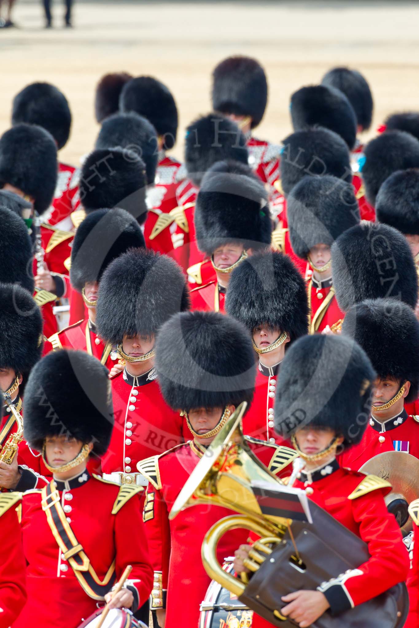 Trooping the Colour 2011: Musicians of the Band of the Grenadier Guards..
Horse Guards Parade, Westminster,
London SW1,
Greater London,
United Kingdom,
on 11 June 2011 at 11:53, image #312