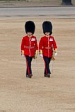 Trooping the Colour 2011: Subaltern and Ensign from the Scots Guards, crossing Horse Guards Parade from the the position of their guard towards Horse Guards Arch..
Horse Guards Parade, Westminster,
London SW1,
Greater London,
United Kingdom,
on 11 June 2011 at 09:53, image #6