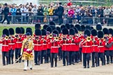 Trooping the Colour 2011: Drum Major Tony Taylor, Coldstream Guards, leading the Band of the Irish Guards onto Horse Guards Parade..
Horse Guards Parade, Westminster,
London SW1,
Greater London,
United Kingdom,
on 11 June 2011 at 10:17, image #21