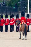Trooping the Colour 2011: The Field Officer in Brigade Waiting, Lieutenant Colonel Lincoln P M Jopp, in front of No. 2 Guard, B Company Scots Guards..
Horse Guards Parade, Westminster,
London SW1,
Greater London,
United Kingdom,
on 11 June 2011 at 10:42, image #72