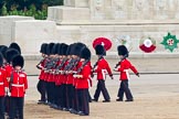 Trooping the Colour 2011: No. 3 Guard, F Company Scots Guards, opening up a gap in the row of guards for the Royal Procession. In the background is the Guards Memorial..
Horse Guards Parade, Westminster,
London SW1,
Greater London,
United Kingdom,
on 11 June 2011 at 10:44, image #76