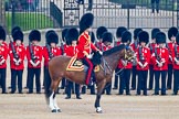 Trooping the Colour 2011: The Field Officer in Brigade Waiting, Lieutenant Colonel Lincoln P M Jopp, riding Burniston, the 'parade expert' horse of the Royal Mews. Behind him No. 2 Guard, B Company Scots Guards..
Horse Guards Parade, Westminster,
London SW1,
Greater London,
United Kingdom,
on 11 June 2011 at 10:47, image #79