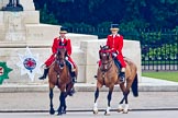 Trooping the Colour 2011: Two ladies from the Royal Mews leading the two carriages with members of the Royal Family..
Horse Guards Parade, Westminster,
London SW1,
Greater London,
United Kingdom,
on 11 June 2011 at 10:49, image #80
