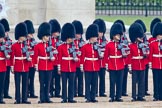 Trooping the Colour 2011: No 3 Guard, F Company Scots Guards, watching the arrival of the Royal Procession..
Horse Guards Parade, Westminster,
London SW1,
Greater London,
United Kingdom,
on 11 June 2011 at 10:51, image #94