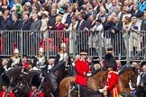 Trooping the Colour 2011: Close to the end of the Royal Procession, two Grooms of The Royal Household, followed by four Troopers of The Blues and Royals..
Horse Guards Parade, Westminster,
London SW1,
Greater London,
United Kingdom,
on 11 June 2011 at 10:59, image #125