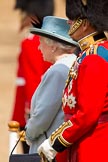 Trooping the Colour 2011: HM The Queen and HRH Prince Philip, The Duke of Edinburg, Colonel Grenadier Guards, standing on the saluting base at the start of HM's Birthday Parade..
Horse Guards Parade, Westminster,
London SW1,
Greater London,
United Kingdom,
on 11 June 2011 at 11:00, image #133