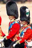 Trooping the Colour 2011: Father and son together at the parade for the first time. HRH Prince Wiliam, The Duke of Cambridge, Colonel Irish Guards, and HRH Prince Charles, the Prince of Wales, Colonel Welsh Guards..
Horse Guards Parade, Westminster,
London SW1,
Greater London,
United Kingdom,
on 11 June 2011 at 11:00, image #135