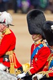 Trooping the Colour 2011: HRH Prince William, The Duke of Cambridge, Colonel Irish Guards, at his first 'Trooping the Colour' parade, and on the right his father, HRH Prince Charles, The Prince of Wales..
Horse Guards Parade, Westminster,
London SW1,
Greater London,
United Kingdom,
on 11 June 2011 at 11:01, image #141