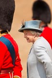 Trooping the Colour 2011: HM The Queen, back at the saluting base after the Inspection of the Line..
Horse Guards Parade, Westminster,
London SW1,
Greater London,
United Kingdom,
on 11 June 2011 at 11:08, image #172