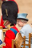 Trooping the Colour 2011: HM The Queen, back at the saluting base after the Inspection of the Line, and HRH Prince Philip, The Duke of Edinburgh..
Horse Guards Parade, Westminster,
London SW1,
Greater London,
United Kingdom,
on 11 June 2011 at 11:08, image #174